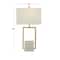 CosmoLiving by Cosmopolitan White Marble Modern Table Lamp, 27" x 15" x 9"